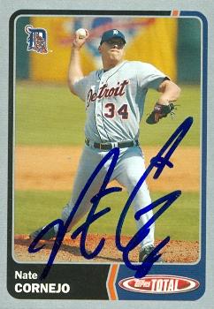 88887 Nate Cornejo Autographed Baseball Card Detroit Tigers 2003 Topps Total No. 137