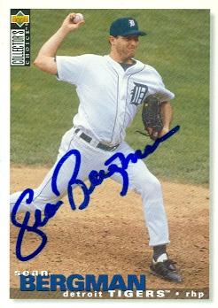 88889 Sean Bergman Autographed Baseball Card Detroit Tigers 1995 Upper Deck No. 467
