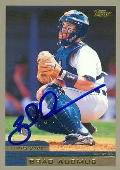 88892 Brad Ausmus Autographed Baseball Card Detroit Tigers 2000 Topps No. 136