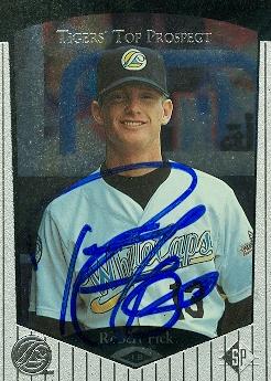 88898 Robert Fick Autographed Baseball Card Detroit Tigers 1997 Upper Deck Sp Rookie No. 54