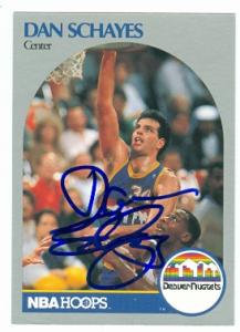 97124 Dan Schayes Autographed Basketball Card Denver Nuggets 1990 Nba Hoops No. 100