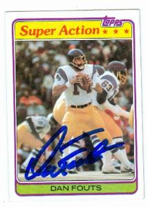 97143 Dan Fouts Autographed Football Card San Diego Chargers 1981 Topps No. 153 Super Action
