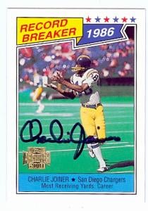 97150 Charlie Joiner Autographed Football Card San Diego Chargers 2001 Topps Archives No. 157