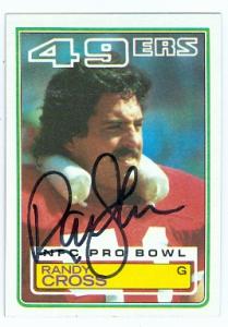 97156 Randy Cross Autographed Football Card San Francisco 49Ers 1983 Topps No. 165