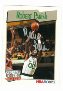 97160 Robert Parish Autographed Basketball Card Boston Celtics 1991 Nba Hoops No. 452