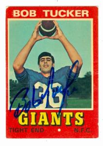97163 Bob Tucker Autographed Football Card New York Giants 1974 Topps Wonder Bread No. 22