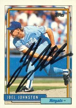 97420 Joel Johnston Autographed Baseball Card Kansas City Royals 1992 Topps Rookie No. 328
