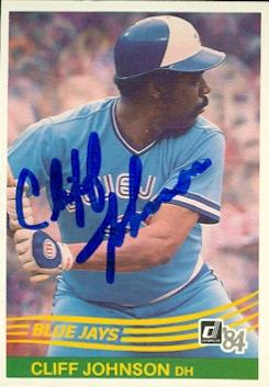 103284 Cliff Johnson Autographed Baseball Card Toronto Blue Jays 1984 Donruss No. 512