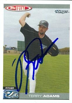 103292 Terry Adams Autographed Baseball Card Toronto Blue Jays 2004 Topps Total No. 701