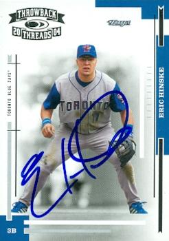 103295 Eric Hinske Autographed Baseball Card Toronto Blue Jays 2004 Donruss Throwback Threads No. 195
