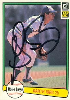 103297 Garth Iorg Autographed Baseball Card Toronto Blue Jays 1982 Donruss No. 353
