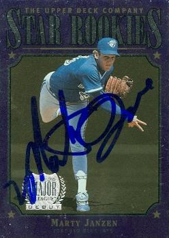 103306 Marty Janzen Autographed Baseball Card Toronto Blue Jays 1997 Upper Deck Star Rookies No. 231
