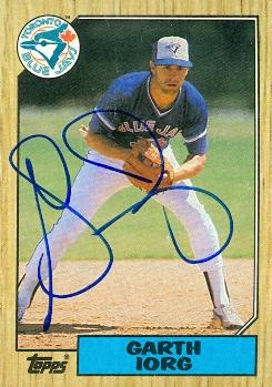 103331 Garth Iorg Autographed Baseball Card Toronto Blue Jays 1987 Topps No. 751
