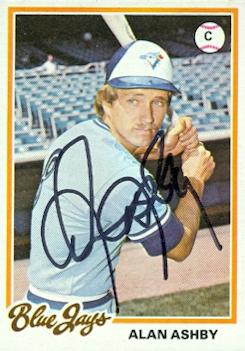 103337 Alan Ashby Autographed Baseball Card Toronto Blue Jays 1978 Topps No. 319
