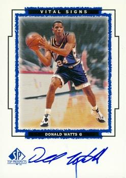 103380 Donald Watts Autographed Basketball Card Washington 1999 Upper Deck Top Prospects No. Dw Rookie