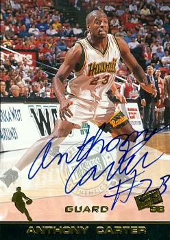 103385 Anthony Carter Autographed Basketball Card Hawaii 1998 Press Pass Rookie