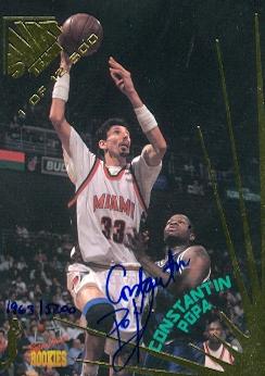 103390 Constantin Popa Autographed Basketball Card Miami 1995 Signature Rookies No. St4