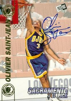 103392 Olivier Saint-Jean Autographed Basketball Card San Jose State 1997 Press Pass Rookie