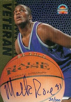 103397 Malik Rose Autographed Basketball Card Drexel 1997 Score Board Rookie