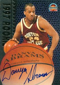 103401 Danya Abrams Autographed Basketball Card Boston College 1997 Score Board Rookie