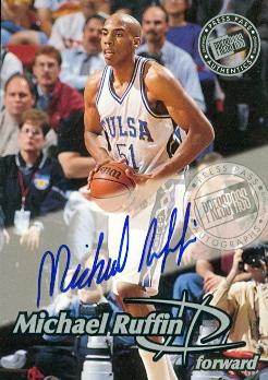 103426 Michael Ruffin Autographed Basketball Card Tulsa 1999 Press Pass Rookie