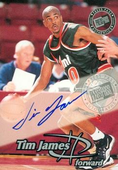 103432 Tim James Autographed Basketball Card Miami 1999 Press Pass Rookie