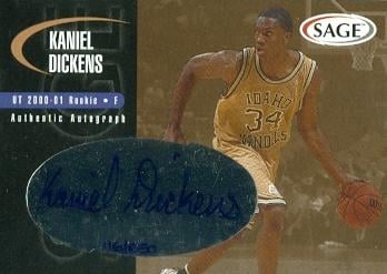 103437 Kaniel Dickens Autographed Basketball Card Idaho 2000 Sage No. A12 Rookie