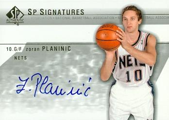 103442 Zoran Planinic Autographed Basketball Card New Jersey Nets 2004 Upper Deck Sp No. Zp-A Rookie