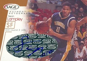 103448 Sean Lampley Autographed Basketball Card California 2001 Sage No. A25 Rookie