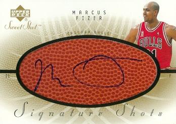 103454 Marcus Fizer Autographed Basketball Card Chicago Bulls 2002 Upper Deck Sweet Shot No. Mf Rookie