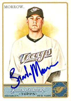104152 Brandon Morrow Autographed Baseball Card Toronto Blue Jays 2011 Topps Allen And Ginters No. 73
