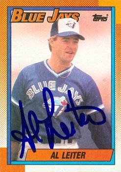 104180 Al Leiter Autographed Baseball Card Toronto Blue Jays 1990 Topps No. 138
