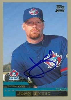 104190 John Sneed Autographed Baseball Card Toronto Blue Jays 2000 Topps Traded Rookie No. T44