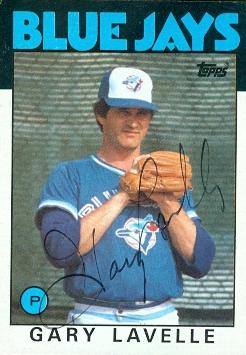 104209 Gary Lavelle Autographed Baseball Card Toronto Blue Jays 1986 Topps No. 622