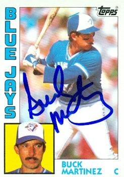 104213 Buck Martinez Autographed Baseball Card Toronto Blue Jays 1984 Topps No. 179