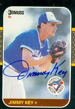 104218 Jimmy Key Autographed Baseball Card Toronto Blue Jays 1987 Donruss No. 244