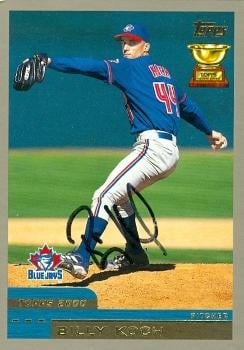 104220 Billy Koch Autographed Baseball Card Toronto Blue Jays 2000 Topps All Star Rookie No. 265
