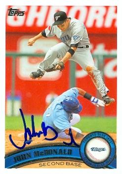 104231 John Mcdonald Autographed Baseball Card Toronto Blue Jays 2011 Topps No. Us233