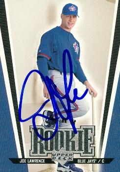 104251 Joe Lawrence Autographed Baseball Card Toronto Blue Jays 1999 Upper Deck Rookie No. 280