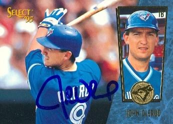 104260 John Olerud Autographed Baseball Card Toronto Blue Jays 1995 Pinnacle Select No. 84