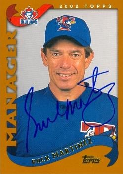 104264 Buck Martinez Autographed Baseball Card Toronto Blue Jays 2002 Topps No. 293