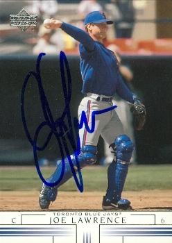 104271 Joe Lawrence Autographed Baseball Card Toronto Blue Jays 2001 Upper Deck No. 89