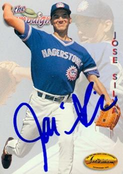 104275 Jose Silva Autographed Baseball Card Toronto Blue Jays 1994 Ted Williams Card Co. No. 130 Rookie