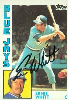 104337 Ernie Whitt Autographed Baseball Card Toronto Blue Jays 1984 Topps No. 506