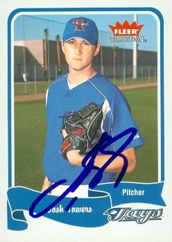 104341 Josh Towers Autographed Baseball Card Toronto Blue Jays 2004 Fleer Tradition No. 223