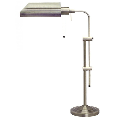 Bo-117tb-bs 60 W Pharmacy Table Lamp With Adjustable Pole, Brushed Steel Finish