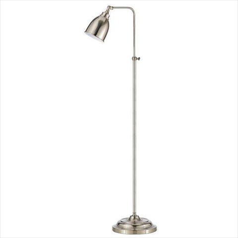 Bo-2032fl-bs 60 W Pharmacy Floor Lamp With Adjustable Pole, Brushed Steel Finish