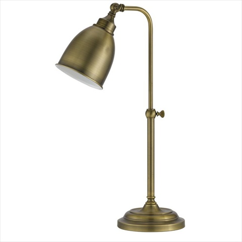60 W Pharmacy Table Lamp With Adjustable Pole, Antique Bronze Finish