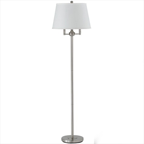 150 W 6 Way Andros Metal Floor Lamp, Brushed Steel Finish