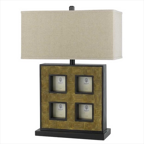 150 W 3 Way Table Lamp With Four Pictures, Cocoa